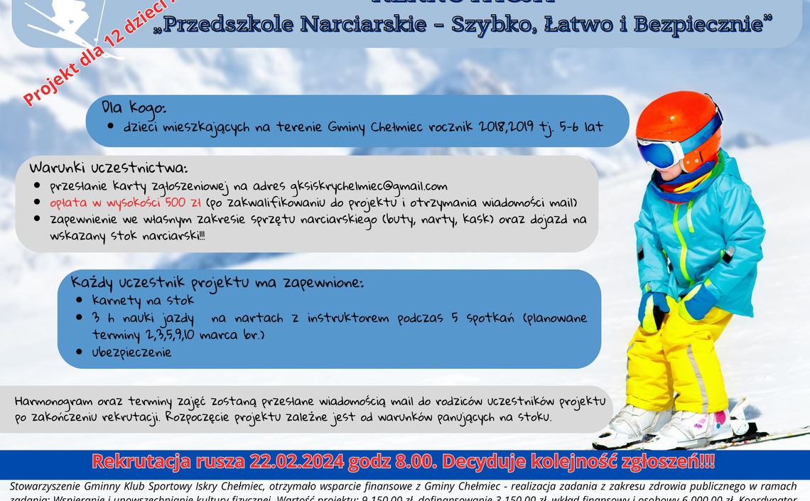 Rekrutacja - przedszkole narciarskie